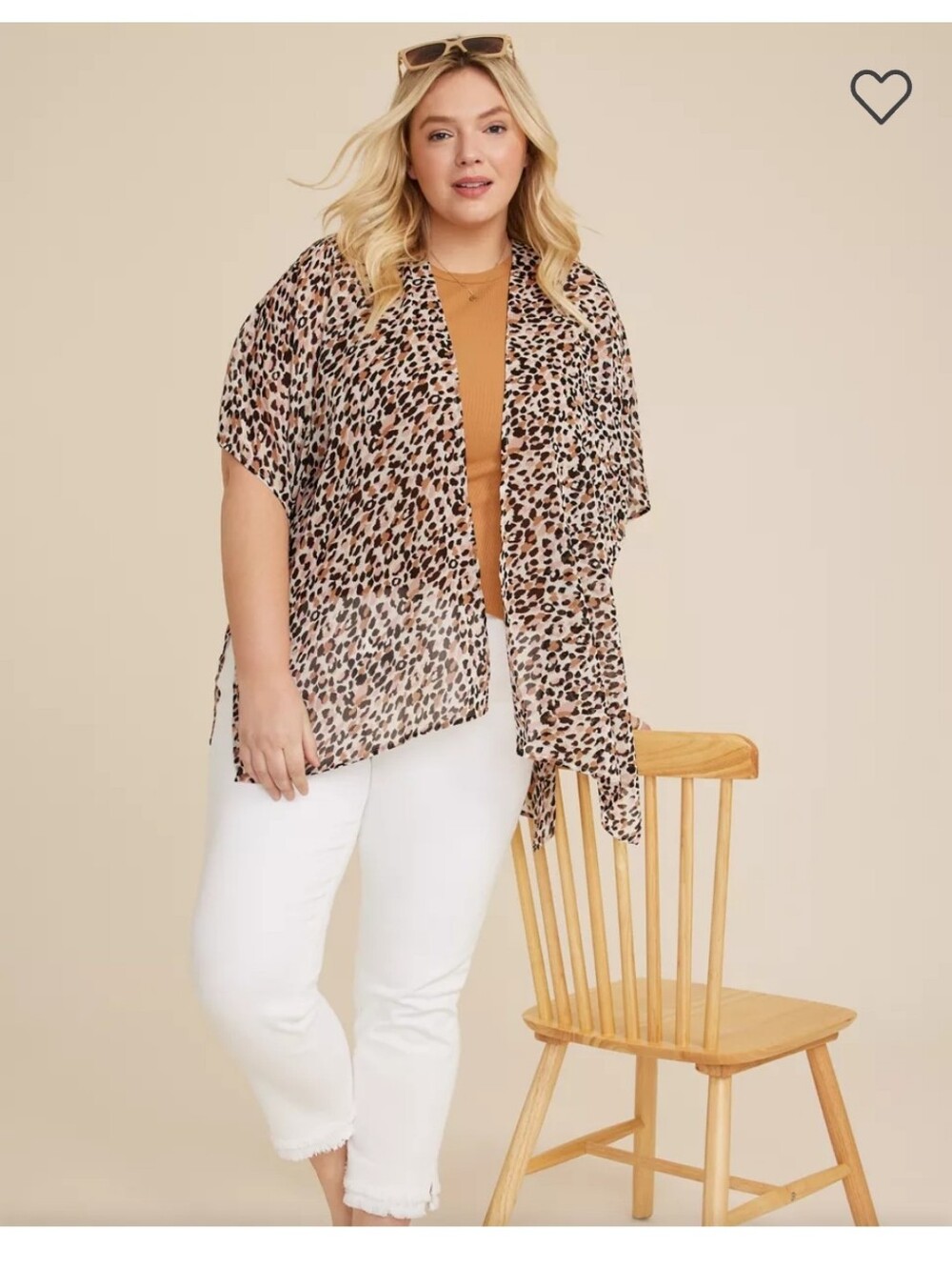 Maurices Leopard Print Kimono Cardigan One Size Fits Most